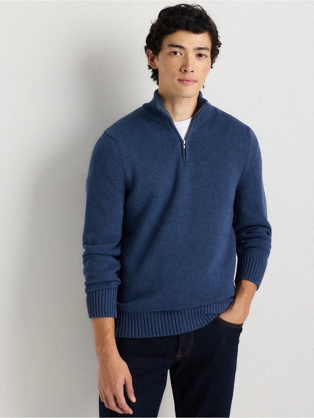 100% Organic Cotton Quarter-Zip Sweater - Size XXL